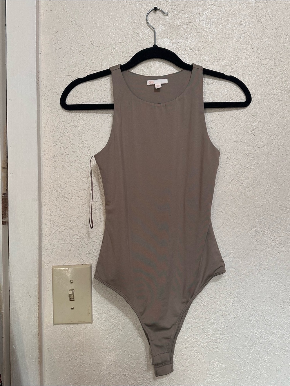 Gianni Bini Taupe High-Neck Sleeveless Bodysuit